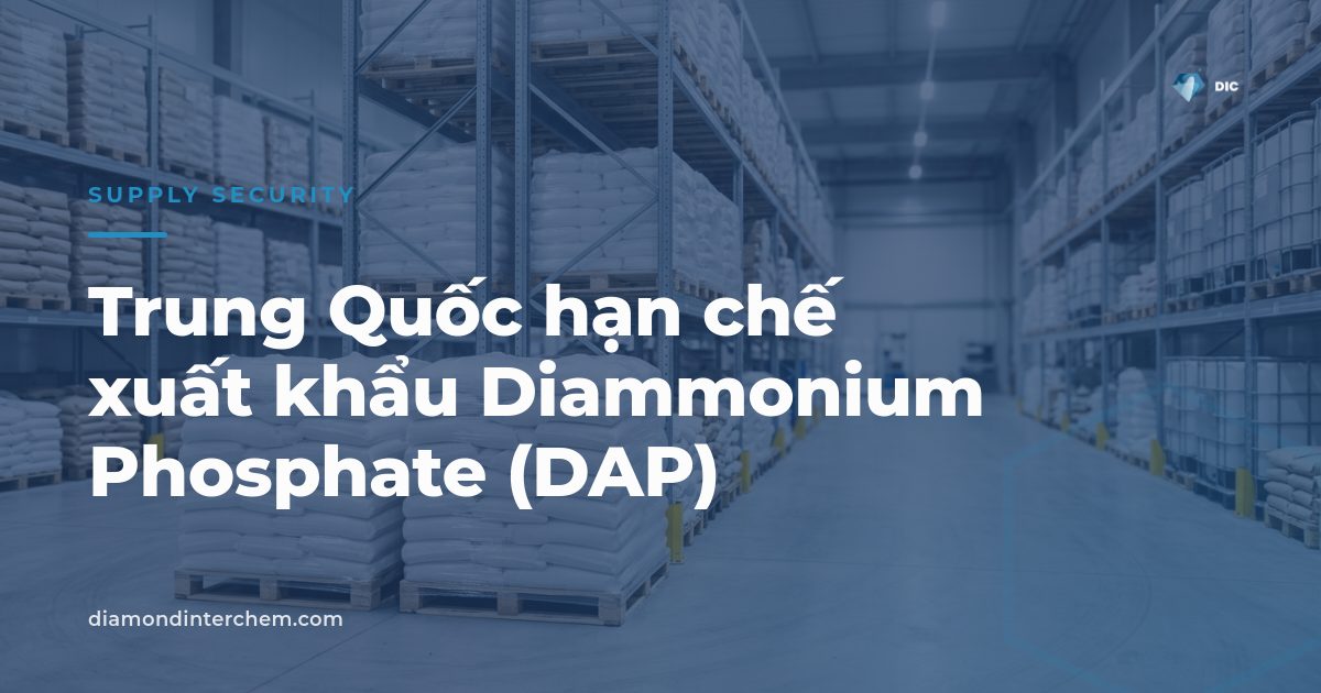 Bao phân bón Diammonium Phosphate tại cảng minh họa hạn chế xuất khẩu Diammonium Phosphate từ Trung Quốc