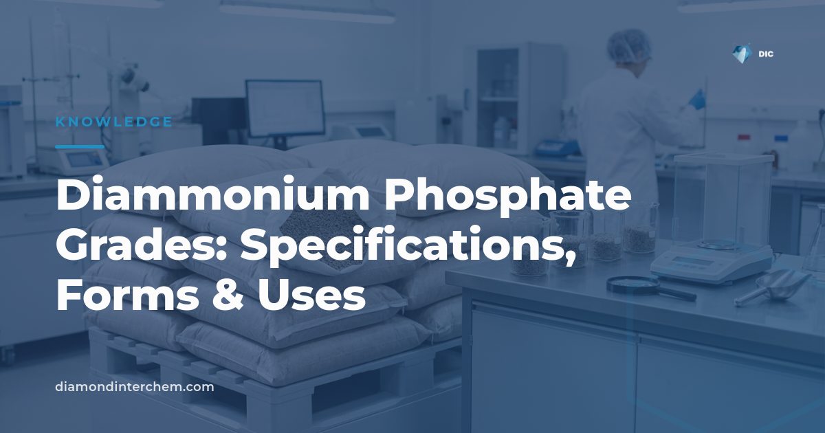 Crystalline diammonium phosphate grades compared for fertilizer, technical, and food-grade applications