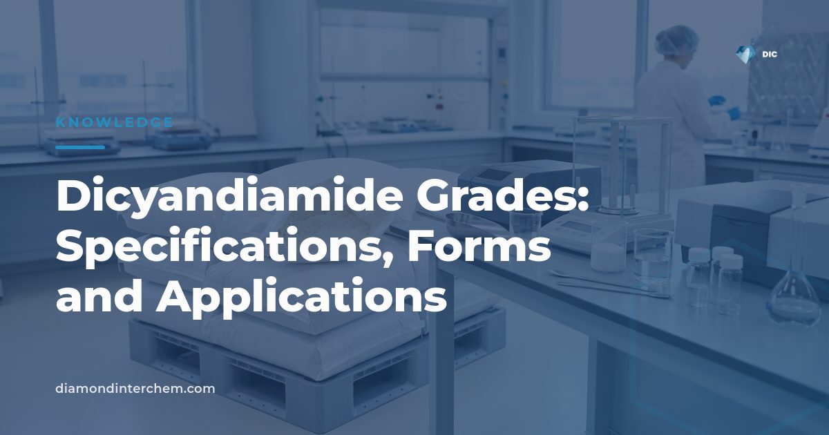 White crystalline dicyandiamide grades powder used in fertilizer and epoxy curing applications