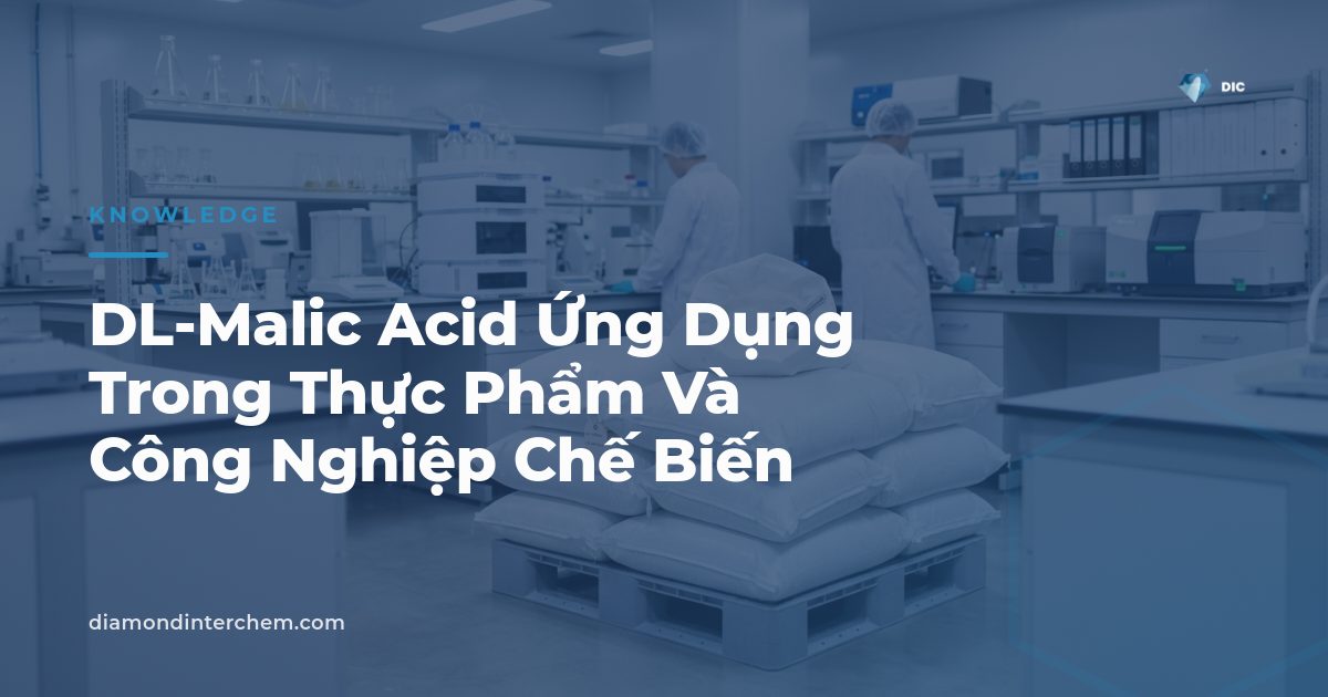 Bột DL-Malic Acid tinh thể trắng minh họa ứng dụng DL-Malic Acid trong thực phẩm và đồ uống