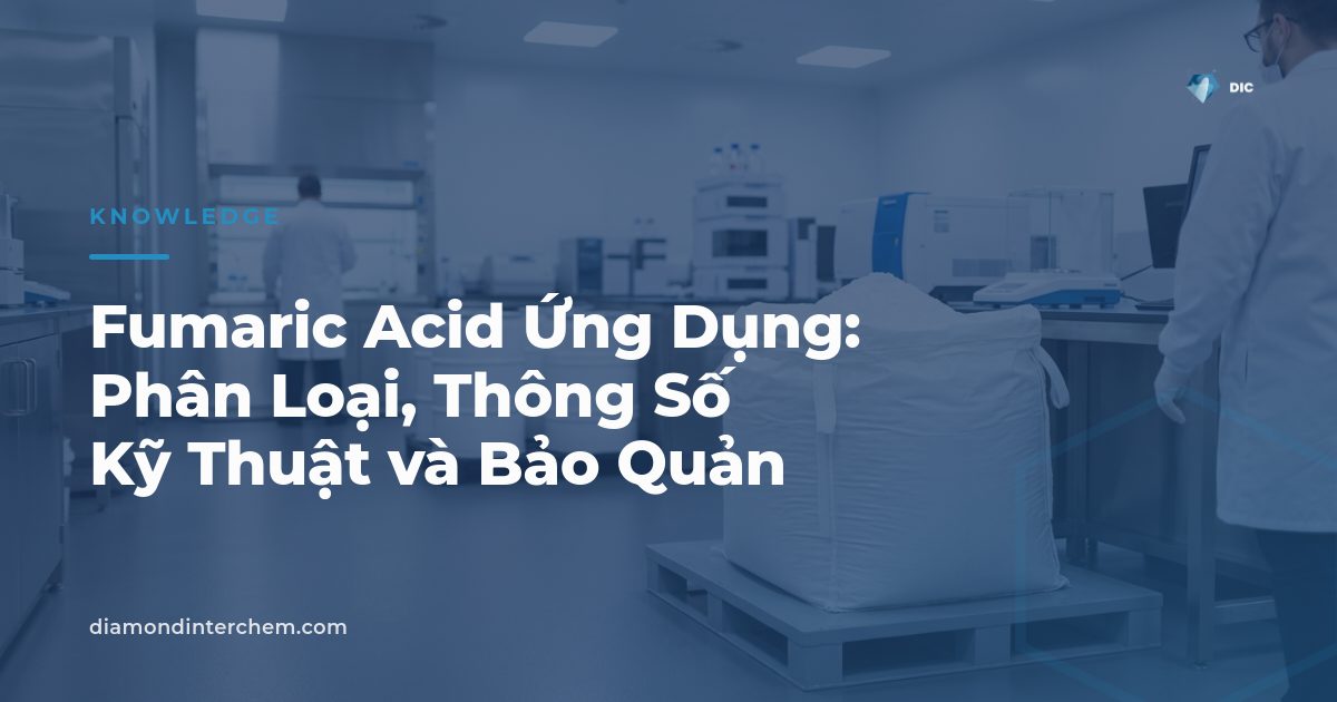 Bột kết tinh trắng minh họa Fumaric Acid ứng dụng trong thực phẩm và công nghiệp nhựa