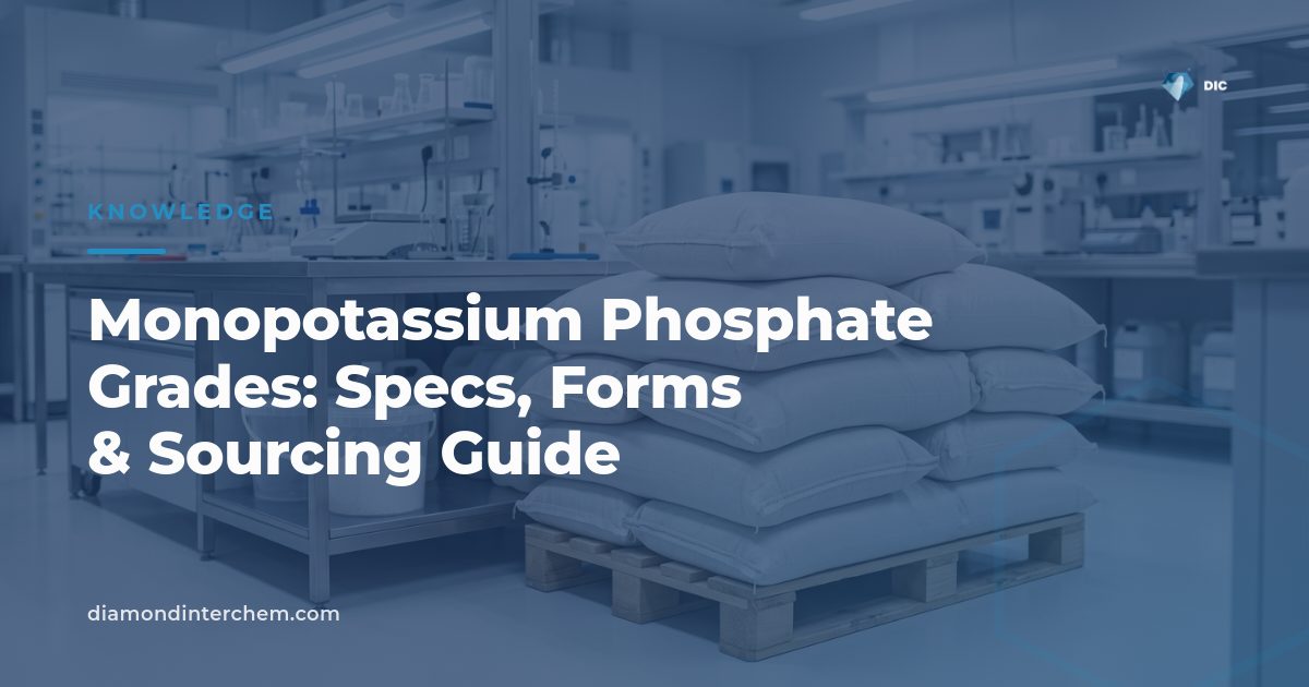 Crystalline powder illustrating monopotassium phosphate grades used in food, fertilizer, and pharmaceutical buffer applications