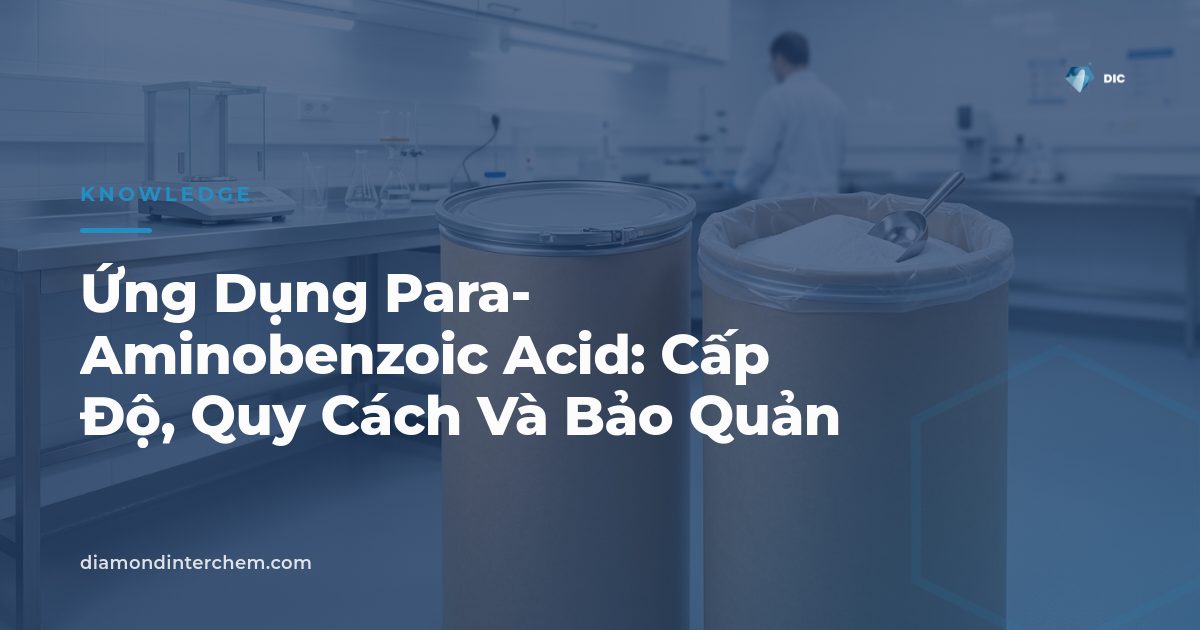 Bột para-aminobenzoic acid tinh khiết minh họa ứng dụng para-aminobenzoic acid trong dược phẩm và mỹ phẩm