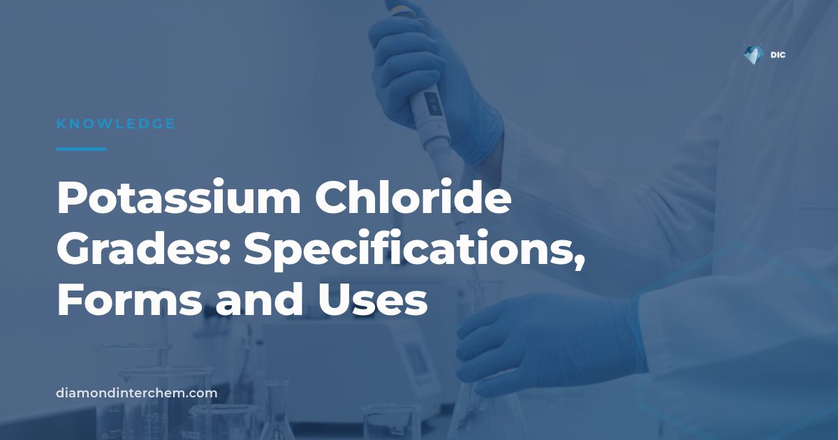 White crystalline potassium chloride grades displayed beside industrial bulk bag packaging