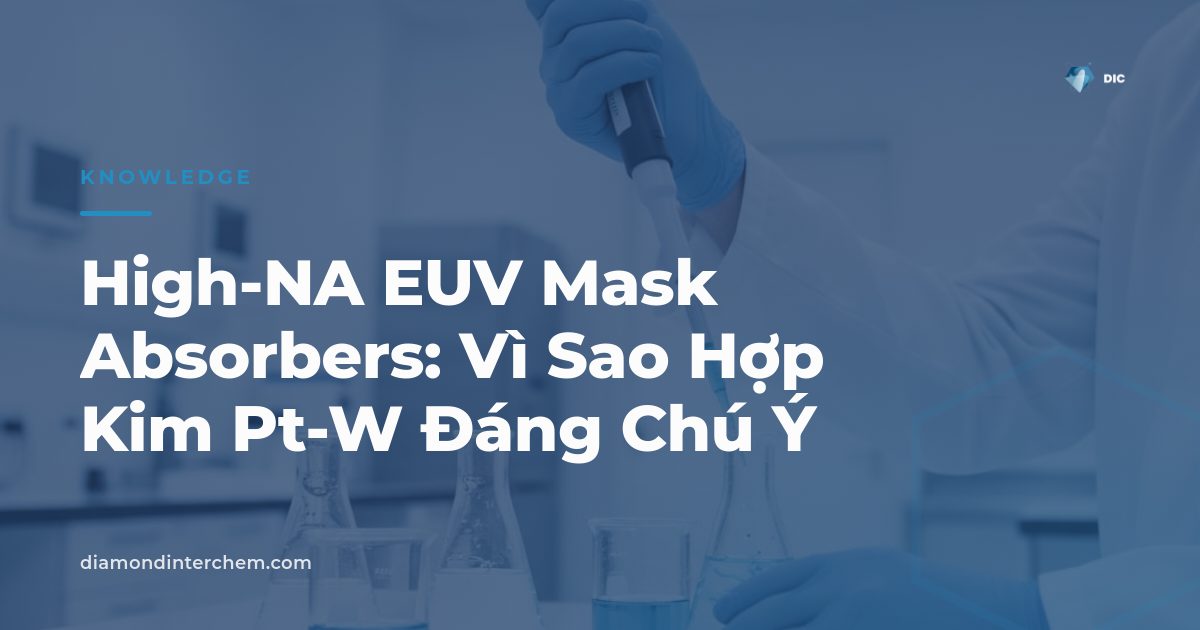 Sơ đồ minh họa lớp high-NA EUV mask absorbers mỏng làm từ hợp kim Pt-W