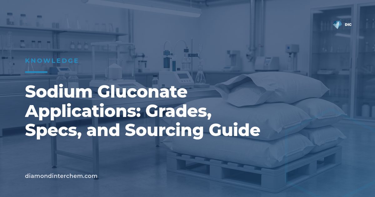 Sodium gluconate applications in food, construction, and water treatment formulations