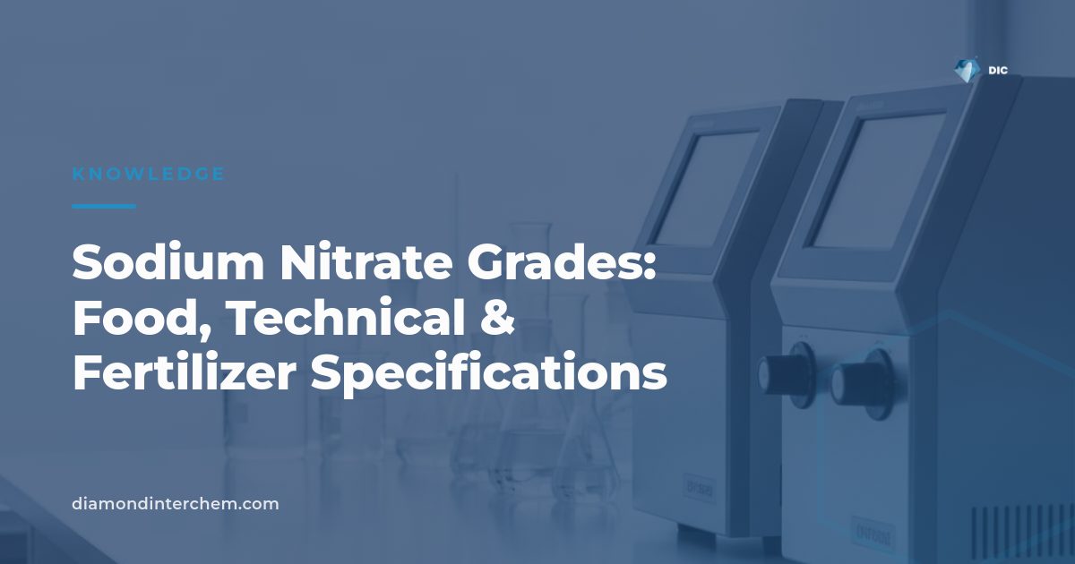 Crystalline sodium nitrate grades compared for food, technical and fertilizer applications