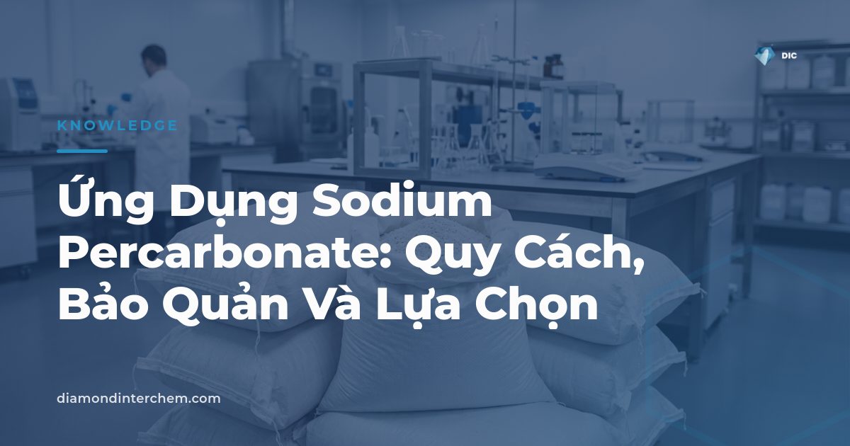 Bao bột sodium percarbonate màu trắng minh họa ứng dụng sodium percarbonate trong sản xuất chất tẩy rửa