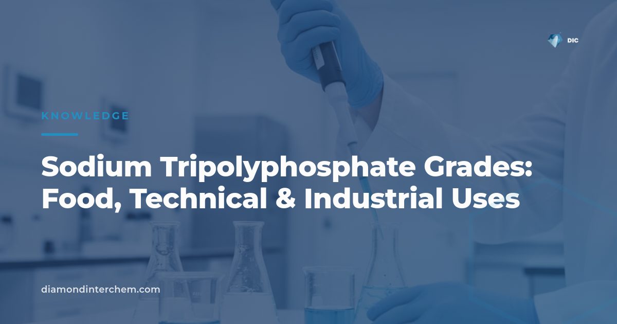 Sodium tripolyphosphate grades in powder form packaged for food and industrial manufacturing use
