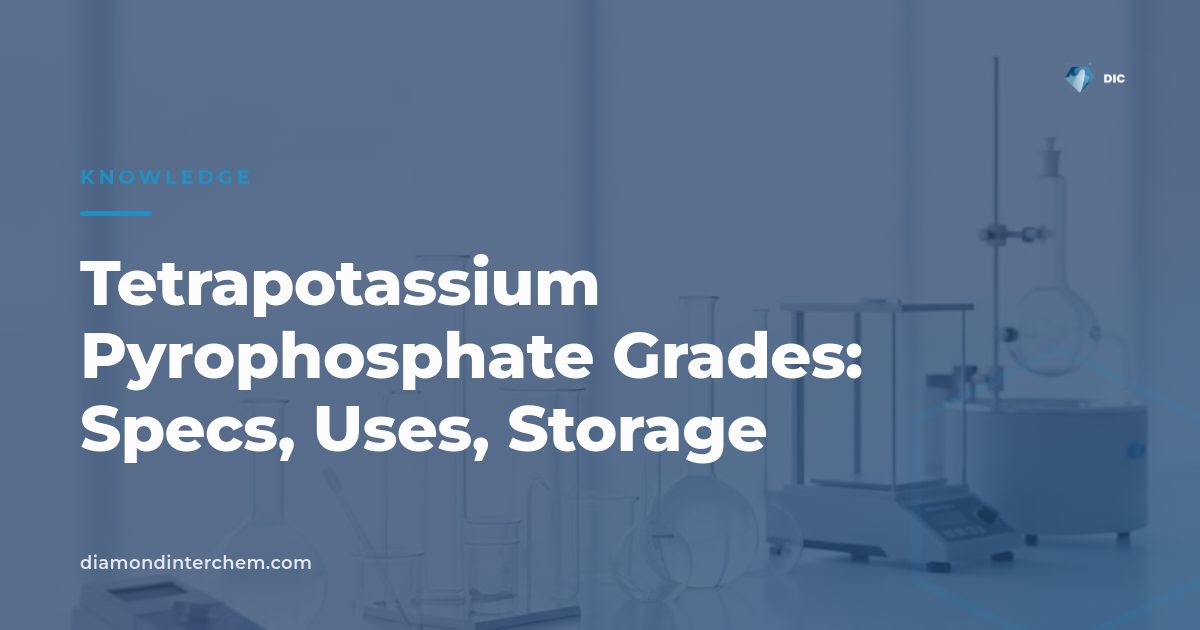 Technical comparison chart illustrating tetrapotassium pyrophosphate grades used in food and industrial manufacturing