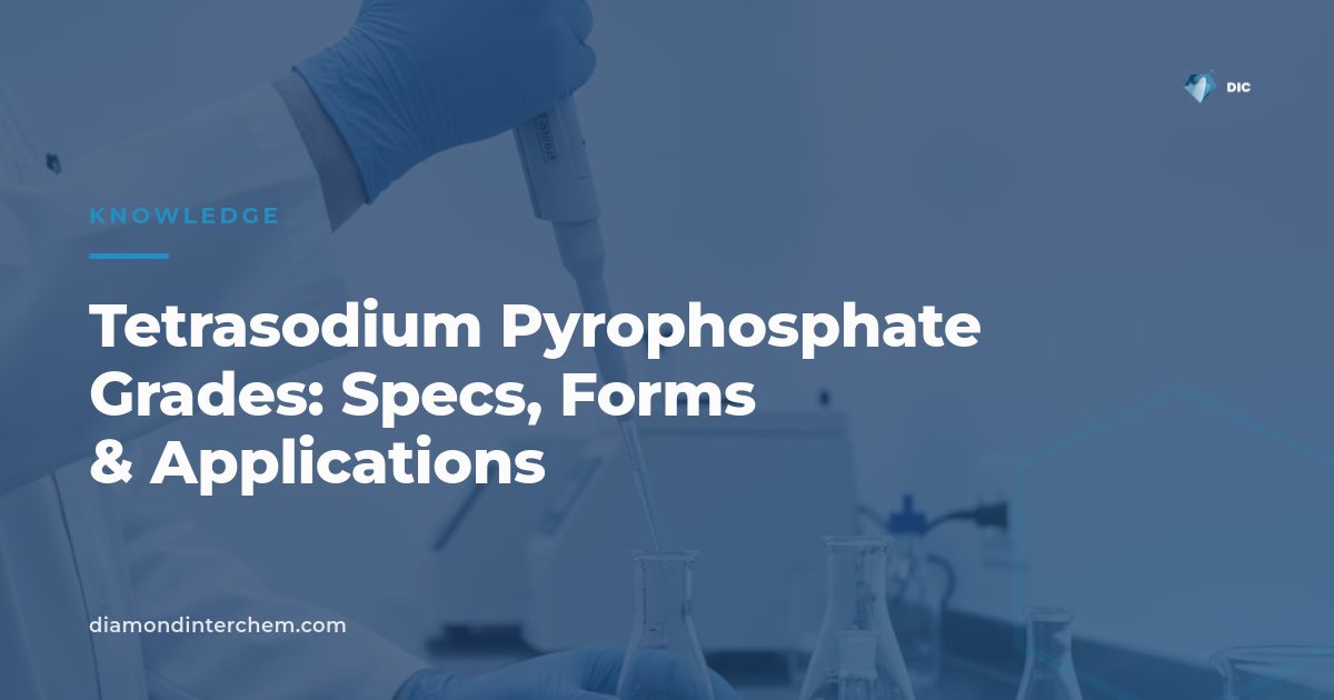 White powder sample illustrating tetrasodium pyrophosphate grades used in food and industrial processing