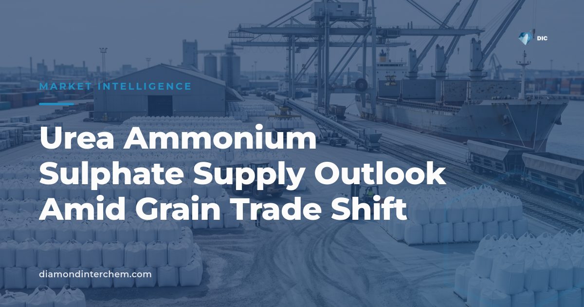 Cargo vessel and fertilizer bags illustrating the urea ammonium sulphate supply outlook amid Black Sea trade friction