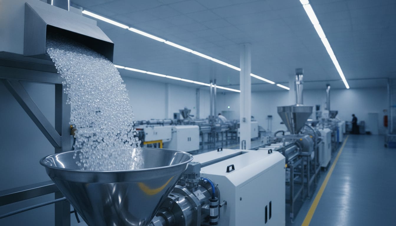 Hạt nhựa polymer sẵn sàng cho công đoạn phối trộn